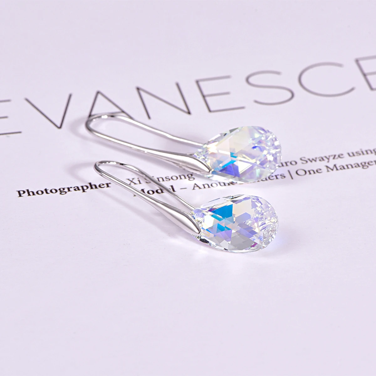 Серьги-капли воды для женщин новые модные Кристаллы от SWAROVSKI серебряный цвет кулон серьги-капельки с имитацией листьев ювелирные изделия подарок для девочки - Окраска металла: Crystal AB