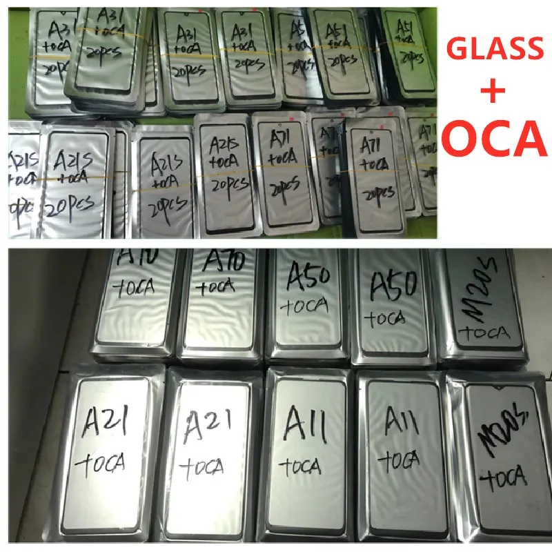Внешнее стекло сенсорного ЖК-экрана с клеем OCA для Samsung A32 S10E S20EF S10 LITE S21 PLUS A01 10 шт. |