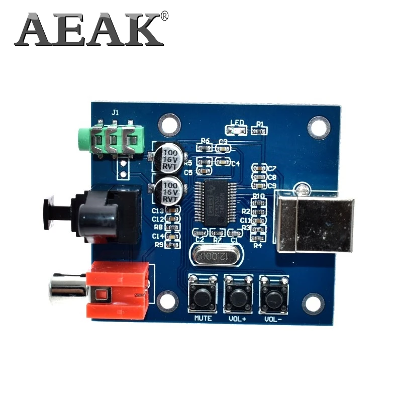 AEAK PCM2704 USB DAC USB мощность волоконно-оптический коаксиальный аналоговый выход для Raspberry Pi Raspbian RaspBMC Windows 7 не нужен привод