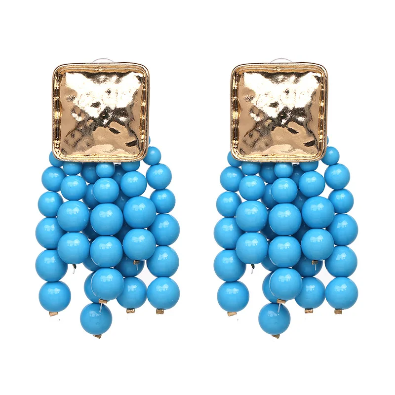 1 пара серьги богемные этнические Стиль желтого цвета с бахромой и украшением из