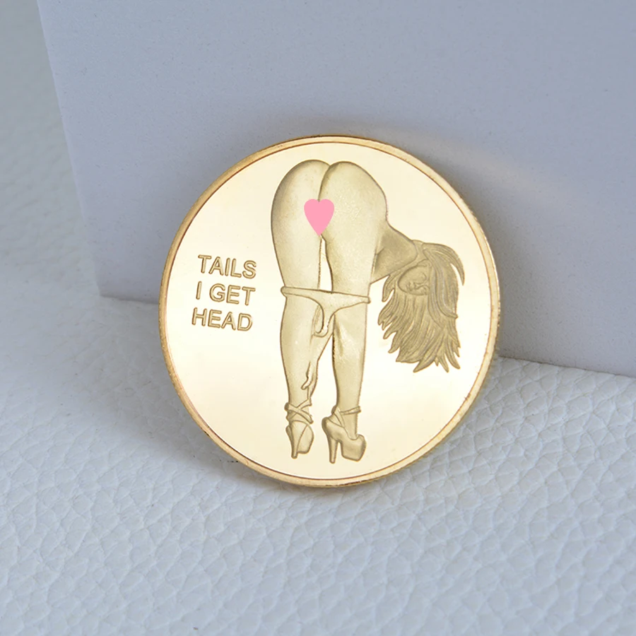 Сексуальная Женская монета с головой хвоста! Для взрослых вызов счастливой