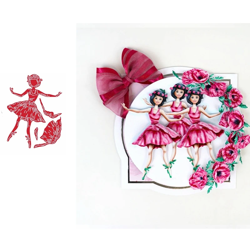 Цветок феи квадратная круг животное Стрекоза резки трафарет для карты альбома