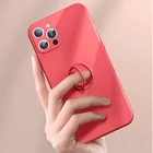 Чехол для iPhone 12, 11, 12 Pro Max, XR Mini, X, XS Max, 7, 8 Plus, SE 2020, силиконовый с кольцом-держателем, чехол для iPhone 12 Pro