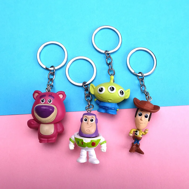 Disney Cute Movie Toy Story 4 Woody Buzz Lightyear PVC Action Figure Keychain Jessie KeyRing Toys for Children Gift | Украшения и