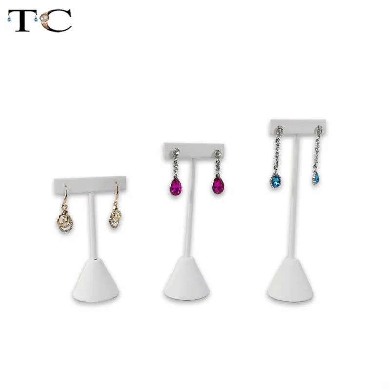 Высокое качество белый искусственная кожа (ПУ) серьги стойка с ювелирными