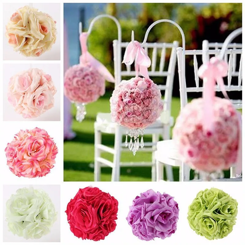 1 шт. 15 см Искусственный шелк цветок розы целовать букет из шариков центральным