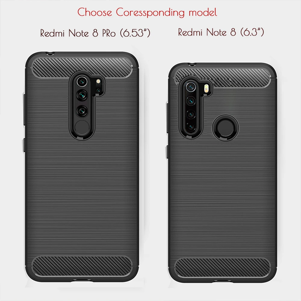 Для Xiaomi Redmi Note 8 Pro Чехол из углеродного волокна чехол 360 полная защита чехол для телефона Redmi Note 8 чехол противоударный бампер