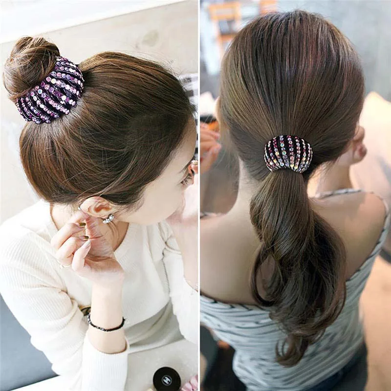 

Girls Crystal Hair Clips Rhinestones Ponytail Holder Hair Claw Hair Accessories Women Ball Head Headwear Hairpin Clip