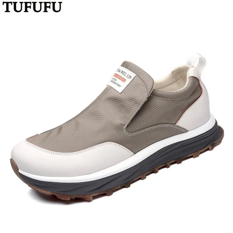 

2021 Men Casual Sneakers Umbrella Cloth Upper Waterproof Fashion Slip on Moccasins Loafers Shoes Men Casual Shoes Dropshipping