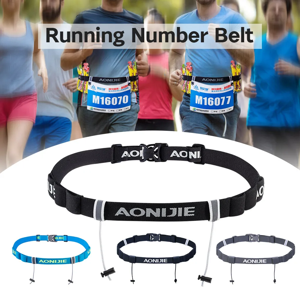 

Triathlon Marathon Race Number Belt Outdoor Sports Motor Running Cycling Waist Pack Pouch Number Holder Sticker Clip Gym Bag