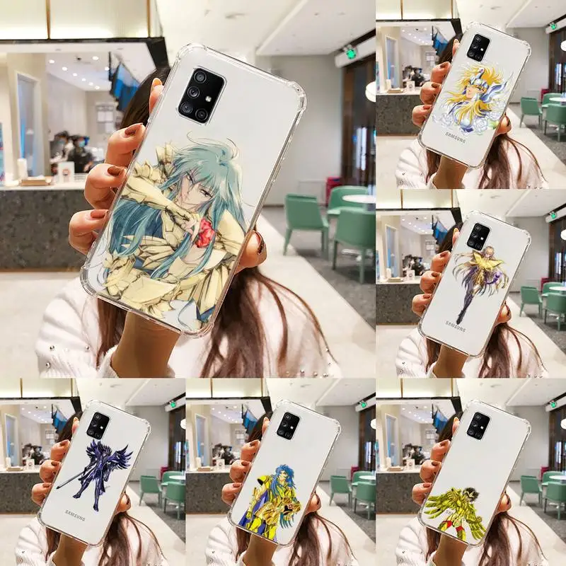 

Saint Seiya cartoon anime Phone Case Transparent For Samsung S A M J 21 20 50 30 60 5 7 51 71 90 11 10 J710 e p PLUS Prime 5G
