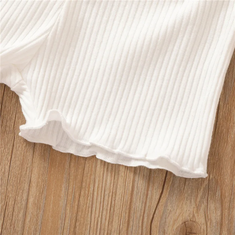 

Fashion New Summer Newborn Baby Girls Clothes Cotton Casual Sleeveless One Shoulder Tops T-shirt+Shorts Toddler Infant Outfit