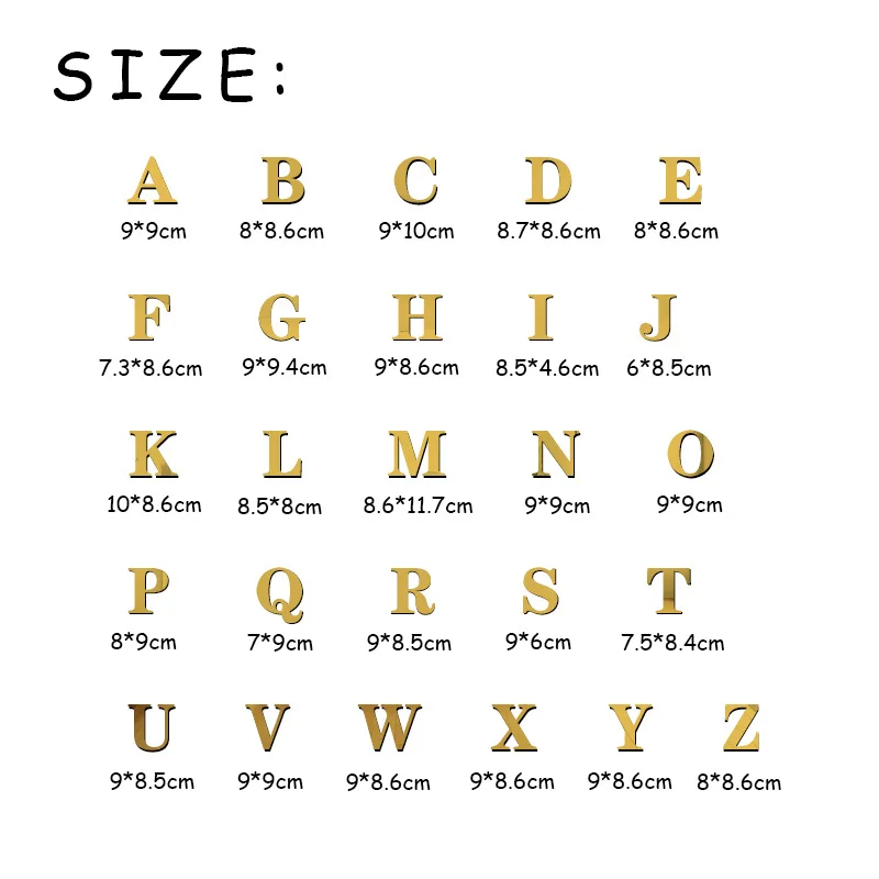 

Black English Letters Acrylic Mirror 3D DIY Wall Stickers Home Modern Personality Hom Sticker Innovative Letter Customization