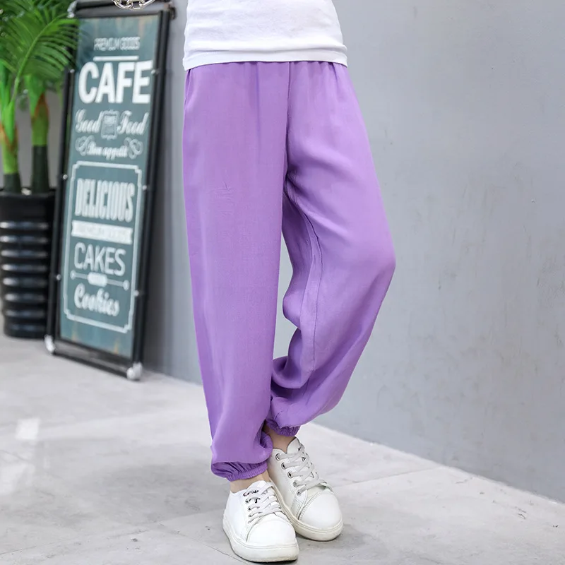 Детские однотонные брюки для мальчиков и девочек спортивные штаны Хлопковая