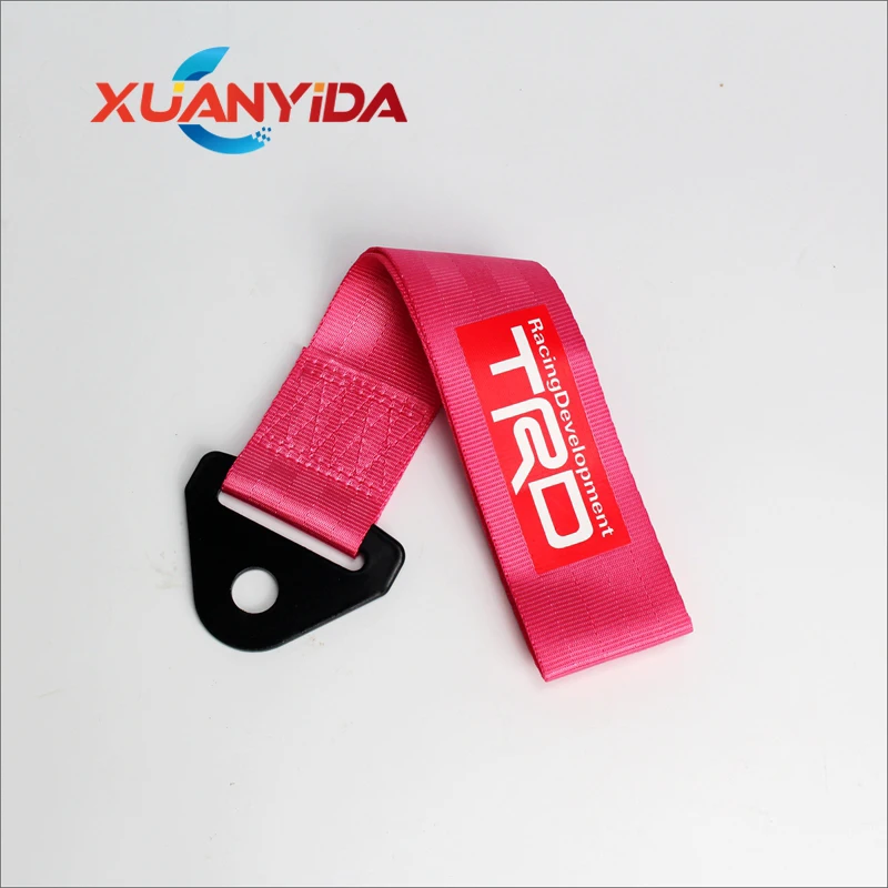 Pink TRD буксировочный трос высокого качества нейлоновый TRD прицеп JDM буксировочные тросы гоночный автомобиль универсальное буксировочное кольцо ремень буксировочный ремень бампер прицеп - Цвет: Pink