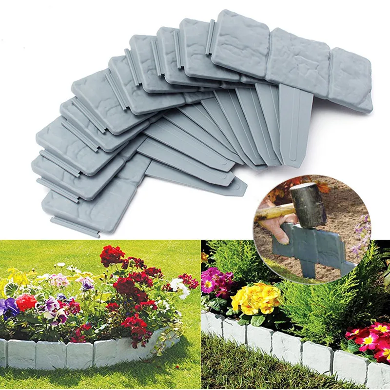 

1pcs Fence Imitation Stone Plant Support Stake Simulation Blocks Garden Decoration Outdoor Flower Rack Reusable Plastic Holder