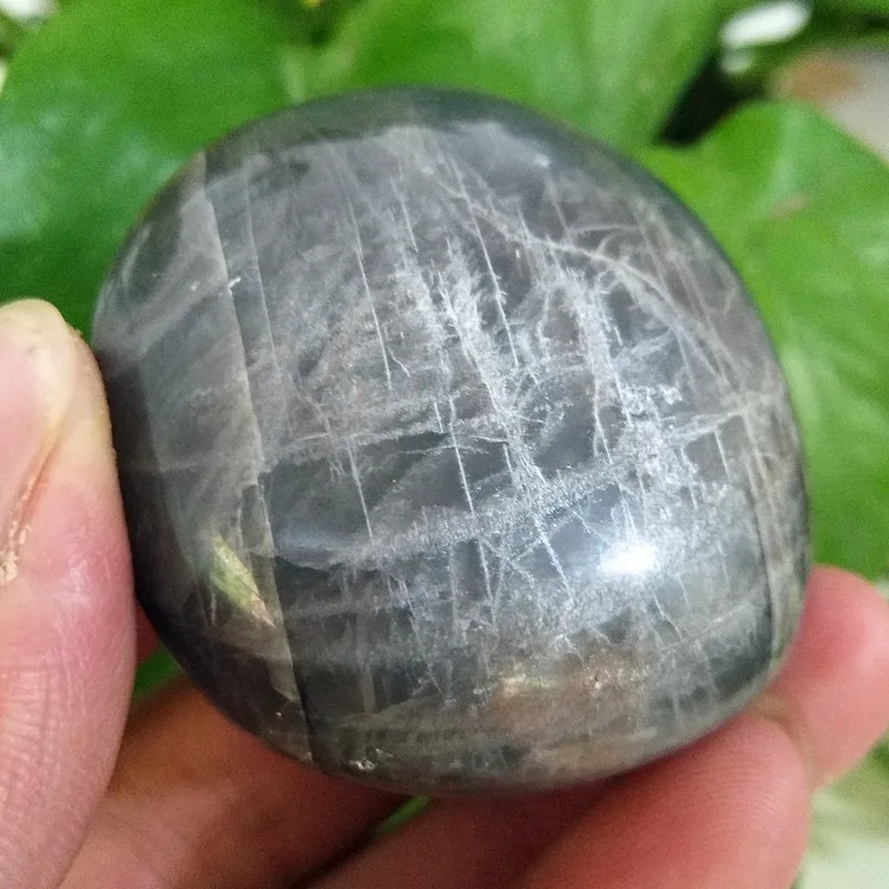 

Natural stone black moonstone crystal palm reiki stone gem chakra stones and healing crystals