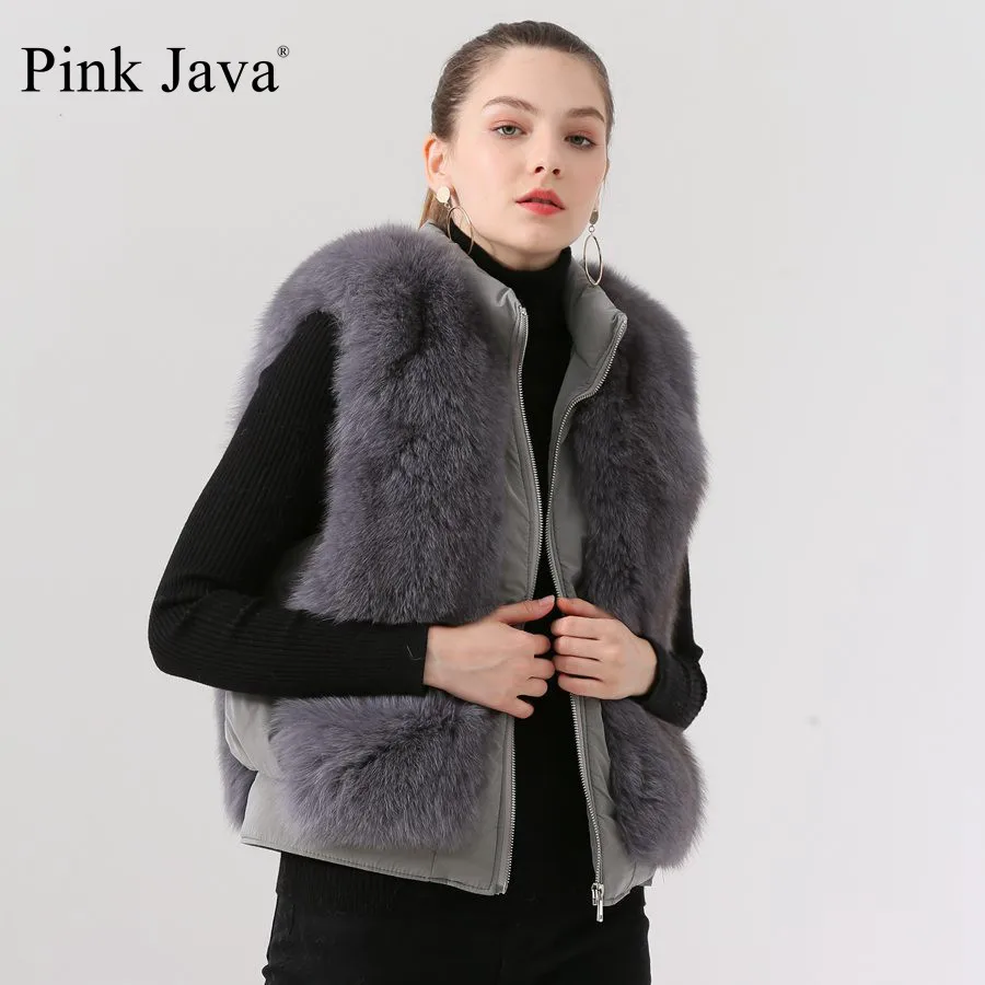 Короткая шуба из натурального Лисьего меха QC19081 Новое поступление горячая