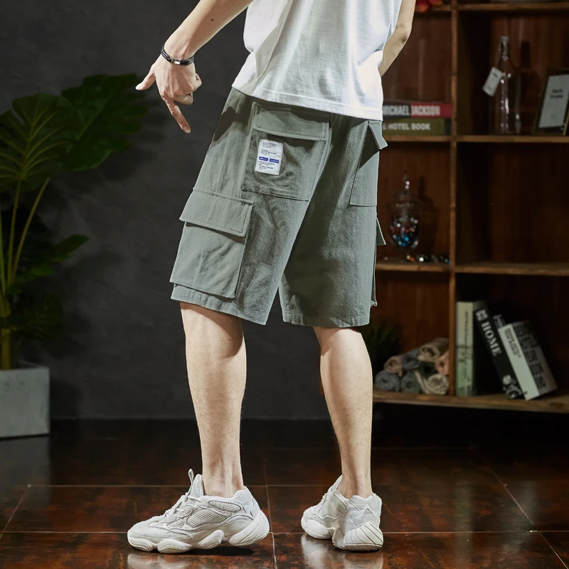 Шорты мужские повседневные с эластичным поясом модные штаны-карго хлопковые