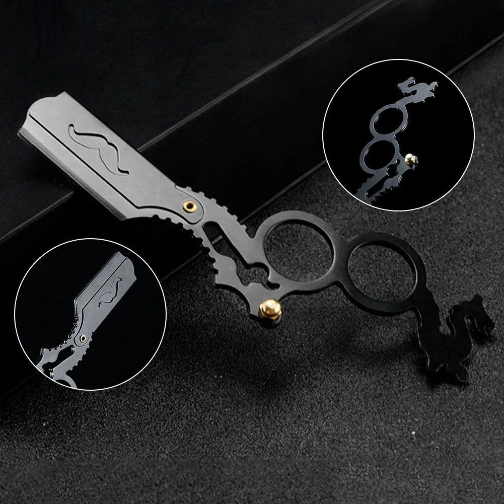 Мужские бритвы из нержавеющей стали с прямым лезвием безопасные стальные нож для