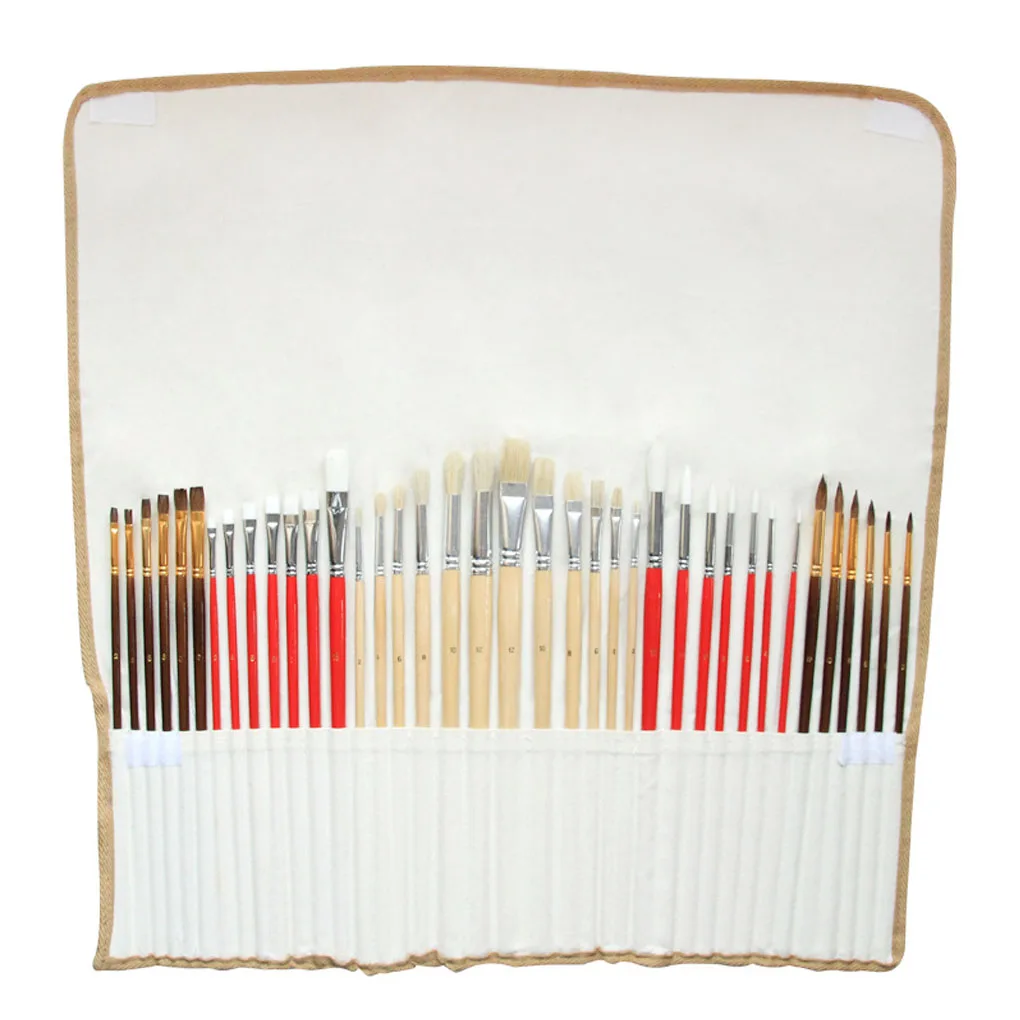 38 шт./компл. кисти для рисования масляная Акварельная картина ручка нейлоновые