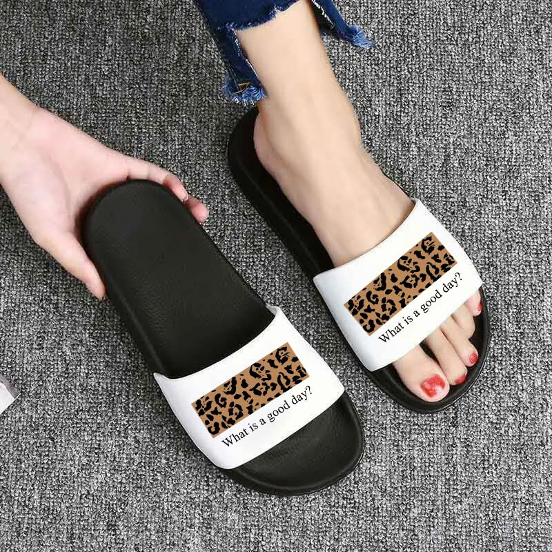 

Fashion Summer Women 2021 Slippers slippers Leopard Heart Love Printed Shoes Outdoor Indoor Home Non-slip Slides