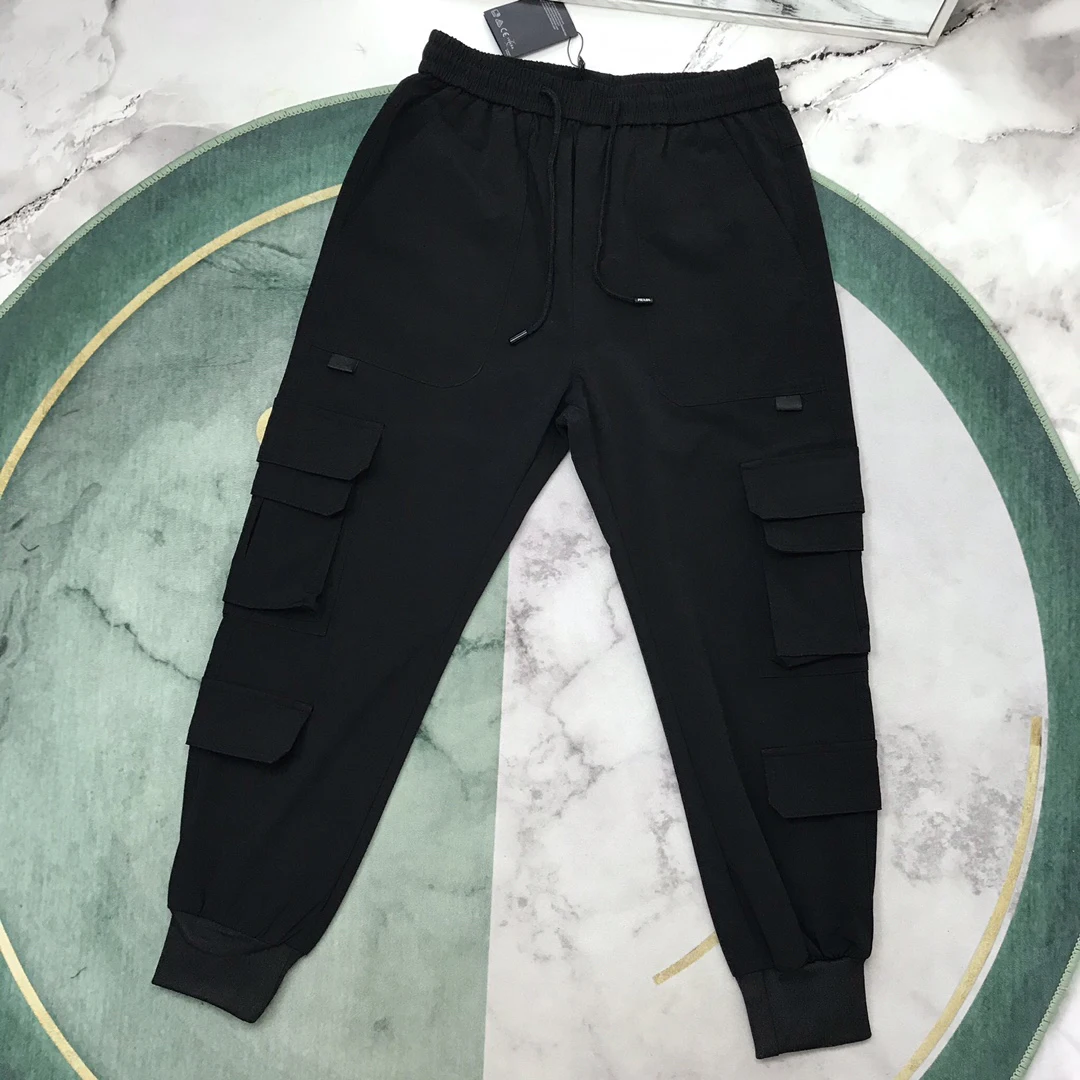 2021 Autumn Men's Trousers Dark Tooling Style Big Pocket Decoration Outdoor Leisure Leggings High Quality