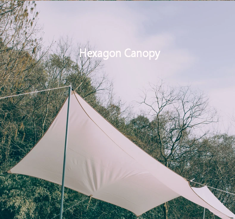 

HULK Square Awning Rainproof Sunscreen UV Canopy Out Thickened Camping Travel Large Tent Rain Fly Beach Hiking Hexagon Sunshade