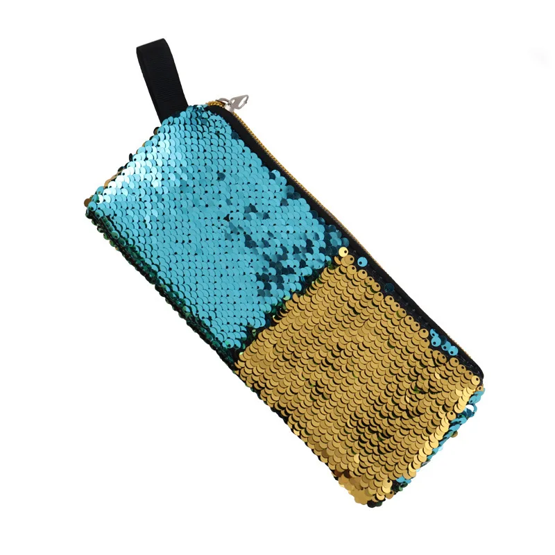 Sandro hand zipper sequin pencil case stationery bag student creative | Канцтовары для офиса и дома
