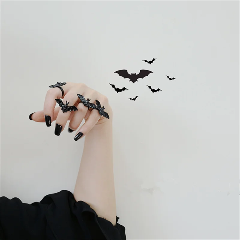 HUANZHI Новый 2019 стильный принт чёрной летучей мыши открытие регулировочного с