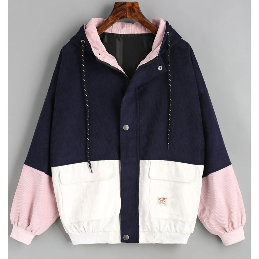 Модная осенне-зимняя верхняя одежда винтажная Вельветовая куртка Женская