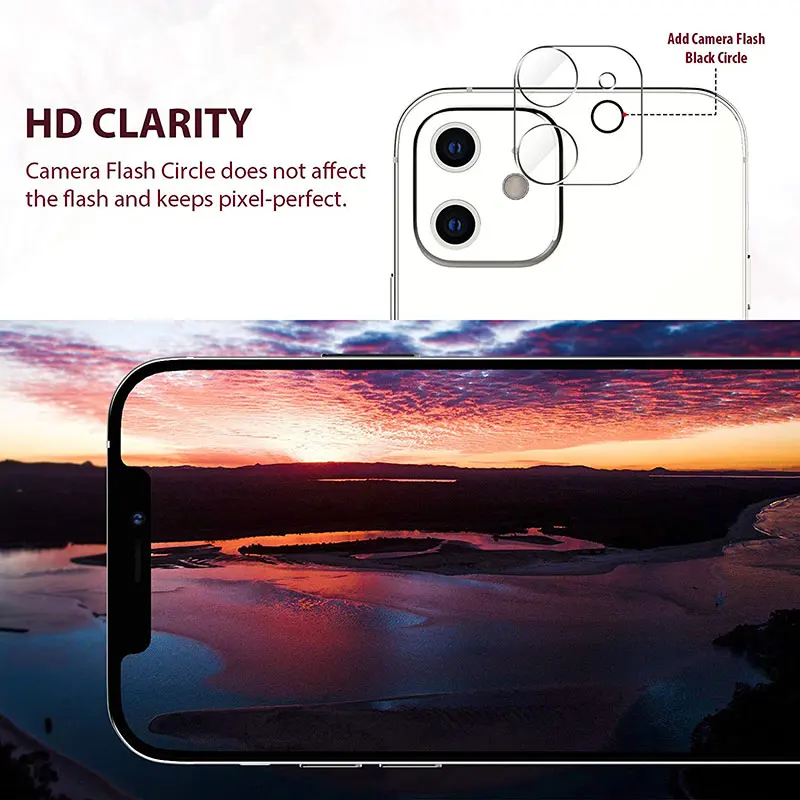 

3Pcs Full Cover Camera Lens Protection Glass For iPhone 12 11 Pro Max XS Tempered Glass For iPhone X XR 8 7 Plus Back Lens Glass