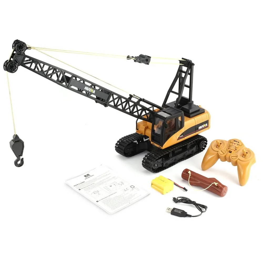 HUINA 1572 15ch RC кран из сплава 1/14 2 4 GHz инженерный подвижный скрытый загражденный крюк