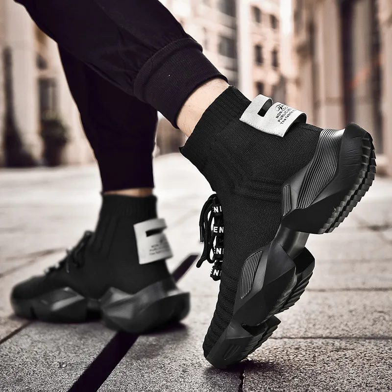 Сезон весна-осень модные носки кроссовки Мужская обувь для папы мужские вязаные