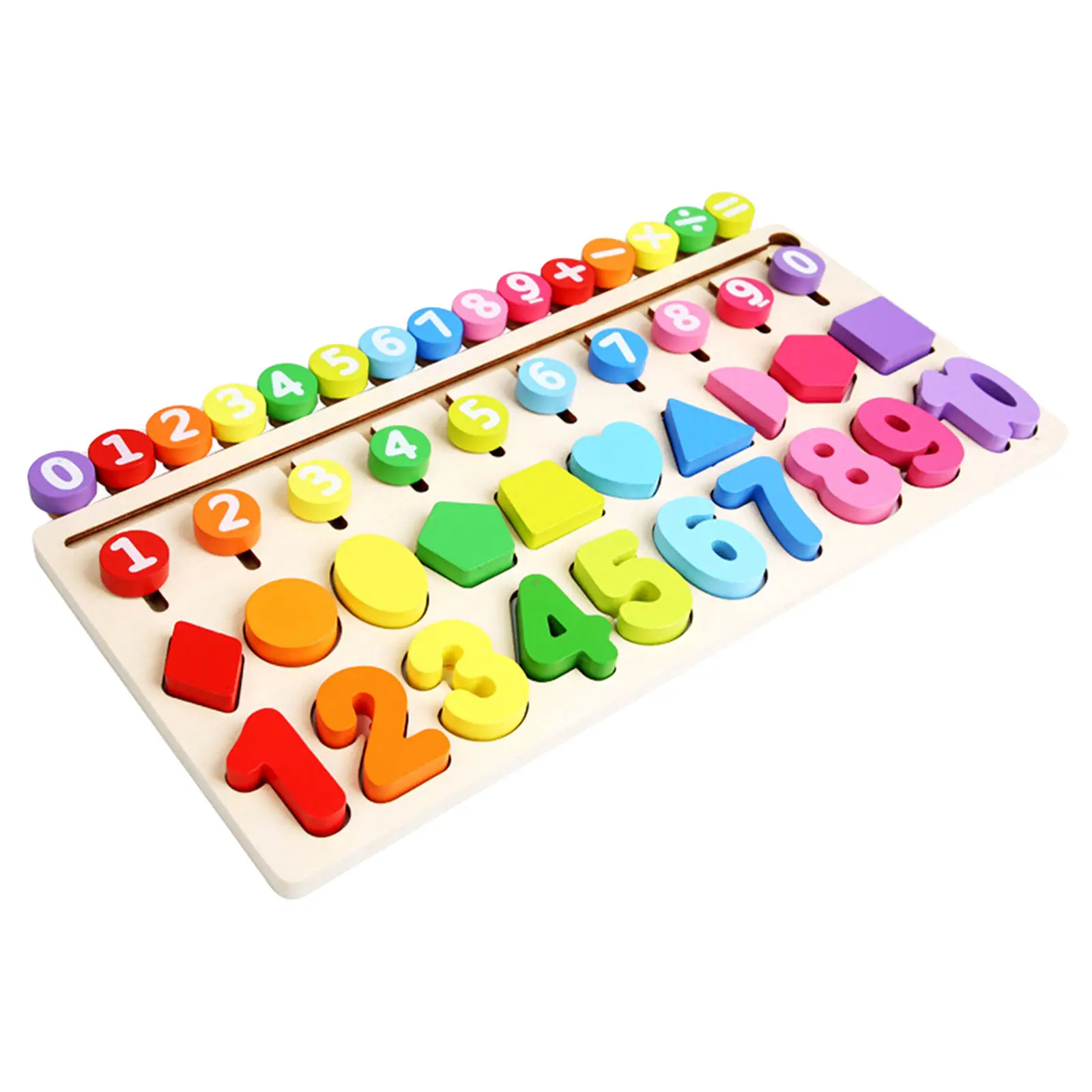 

Wooden Number Puzzle Early Education Shape Block Math Matching Blocks for Gift Kids 3 4 5 Years Old