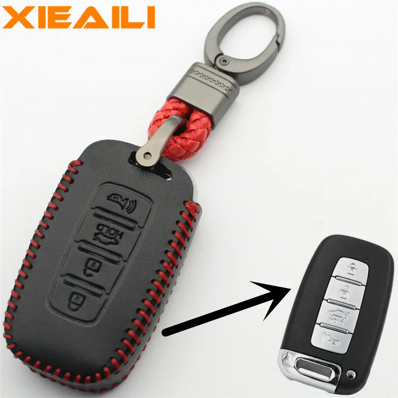 XIEAILI чехол из натуральной кожи 4 смарт-кнопка для hyundai Accent/Elantra/IX35/Genesis/Coupe/Sonata S264