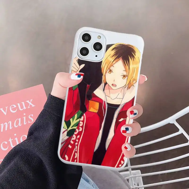 

Anime Haikyuu Kenma Kozume Phone Case Candy Color for iPhone 6 7 8 11 12 s mini pro X XS XR MAX Plus