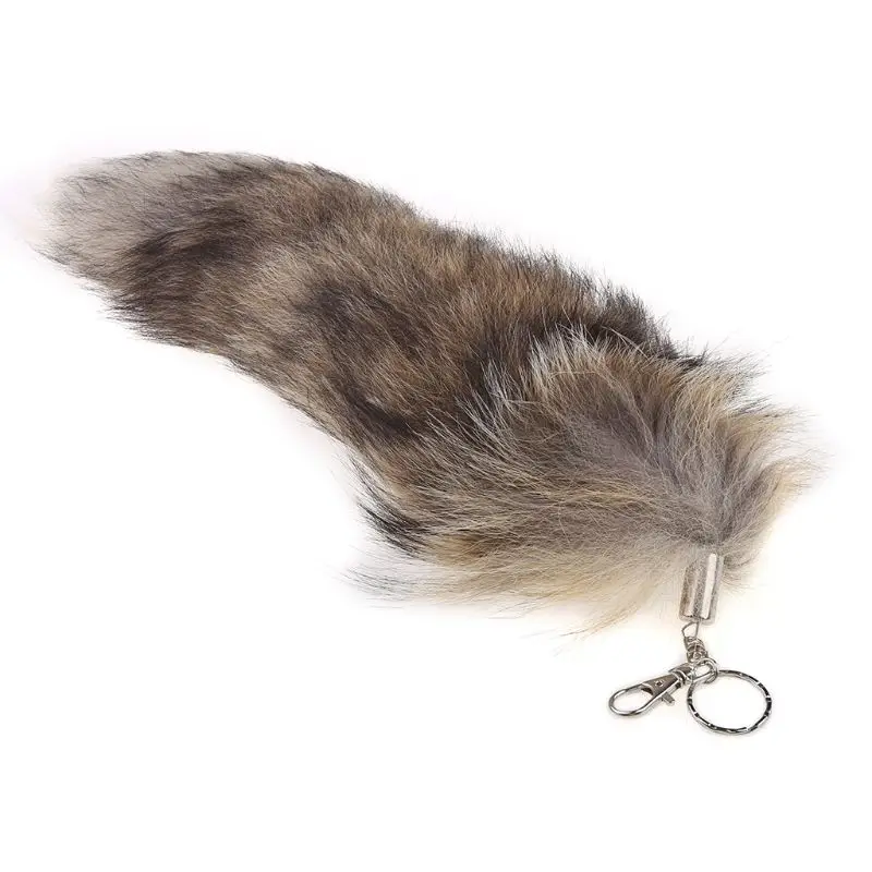 

87HC Hot Large Tail Fur Tassel Bag Tag Keychain Strap Chain New