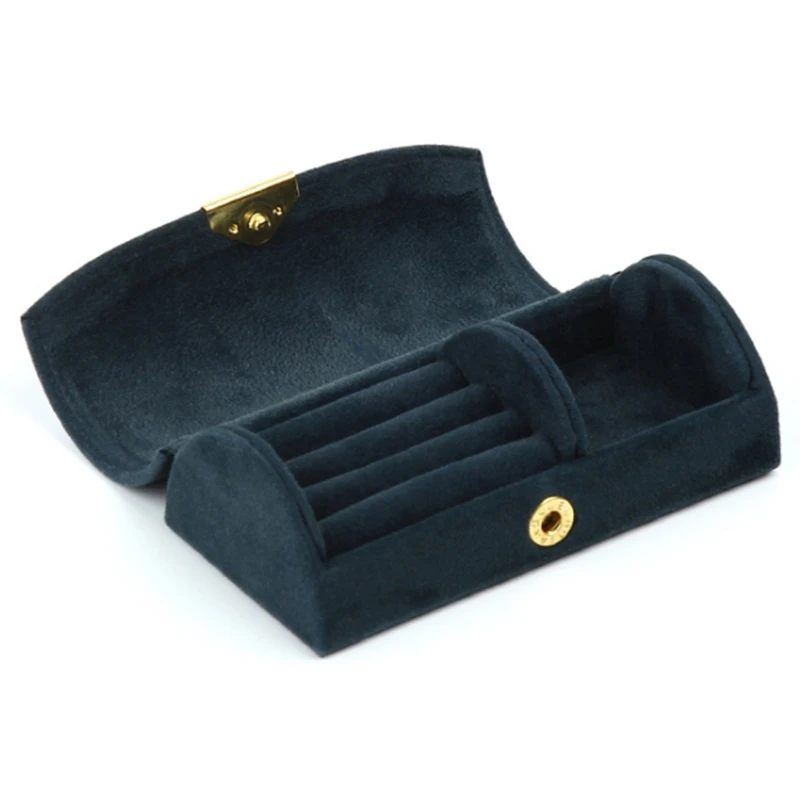 

Fashion Arched Jewelry Box Beaded Velvet Travel Portable Ring Box