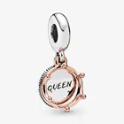 2019 новый оригинальный бусины из стерлингового серебра 925 королева и Королевская корона с позолоченным кольцом розово-а-ля Pandora, браслет на запястье, для женщин, сделай сам, ювелирное изделие