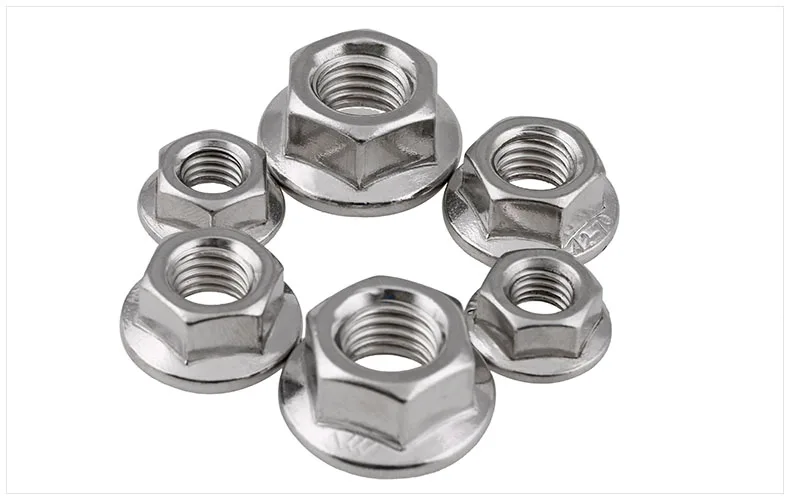 

DIN6923 201/304/316 stainless steel flange nuts hexagon nuts anti-slip tooth nuts M3 M4 M5 M6 M8 M10 M12 M16 nut