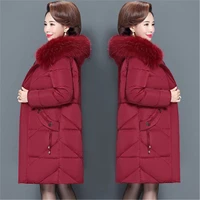 womens winter jacket fur collar female jacket slim cotton padded long jacket outerwear winter coat parka large size 6xl