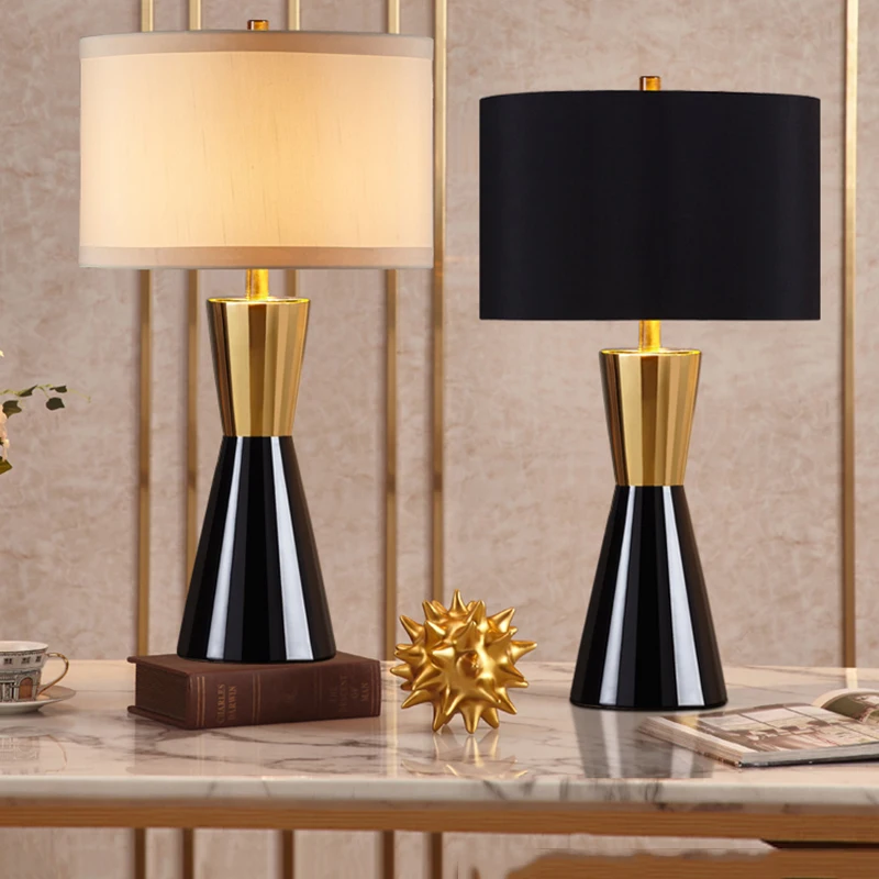 Роскошный керамический тканевый светодиодный светильник настольная лампа