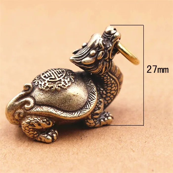 Fengshui китайская винтажная Коллекционная Подвеска из чистой латуни Бог дракон