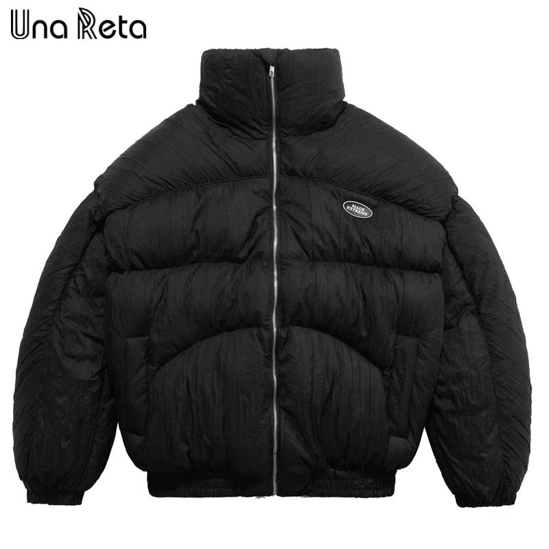 

Мужская куртка Una Reta, осенне-зимняя повседневная парка для пары, уличная одежда в стиле хип-хоп, однотонная Хлопковая мужская куртка