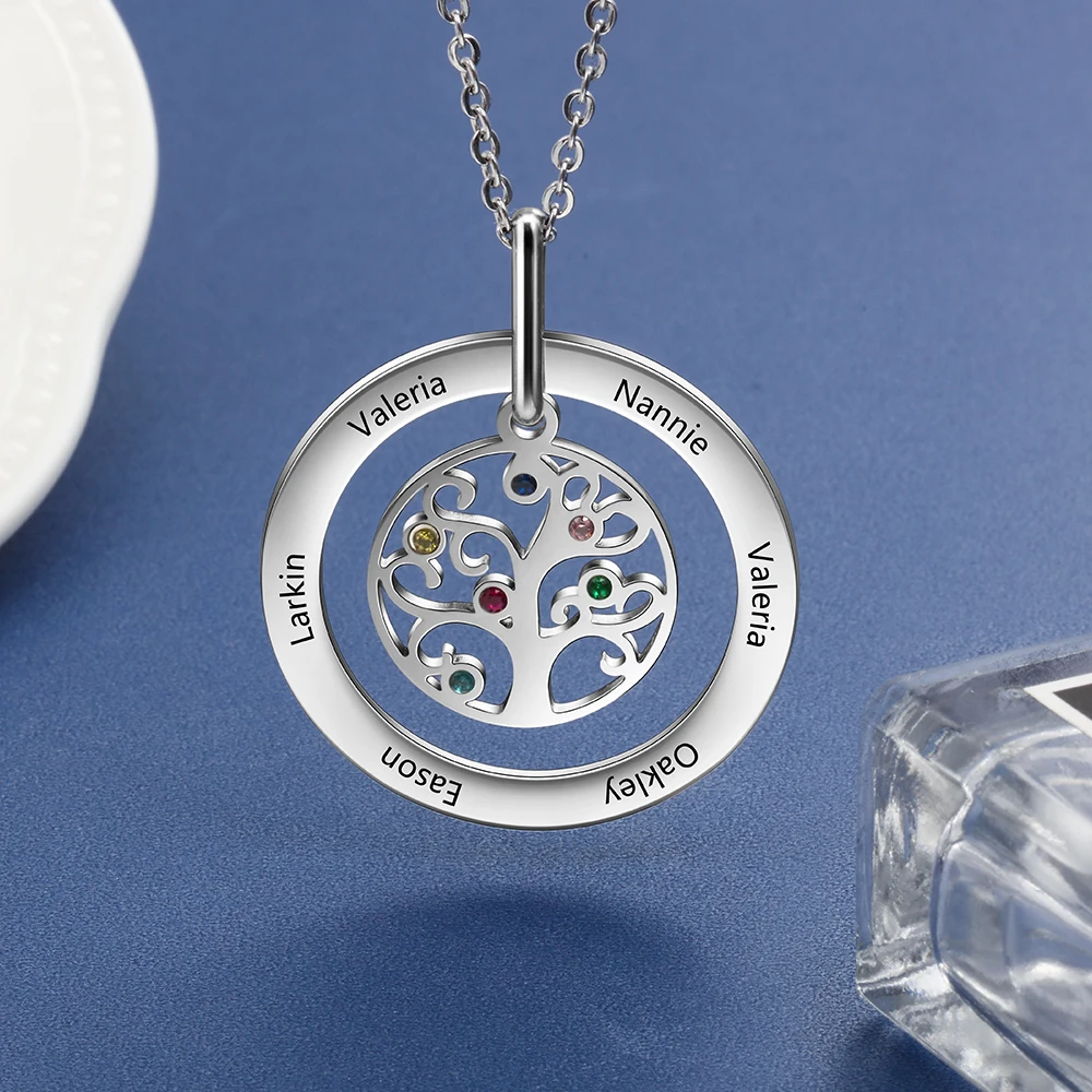 Ожерелье с имитацией дерева жизни для женщин колье выгравированным деревом