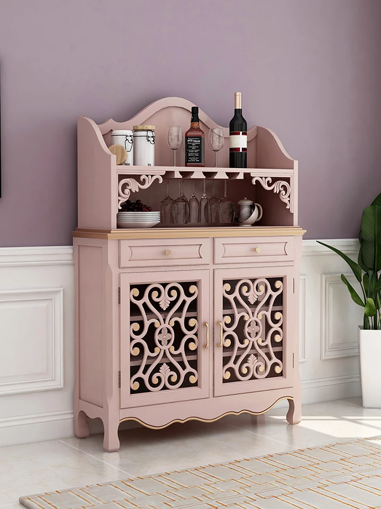 

GY Mediterranean Sideboard Vintage Furniture European Style Entrance Cabinet Wine Cabinet Solid Wood Light Luxury
