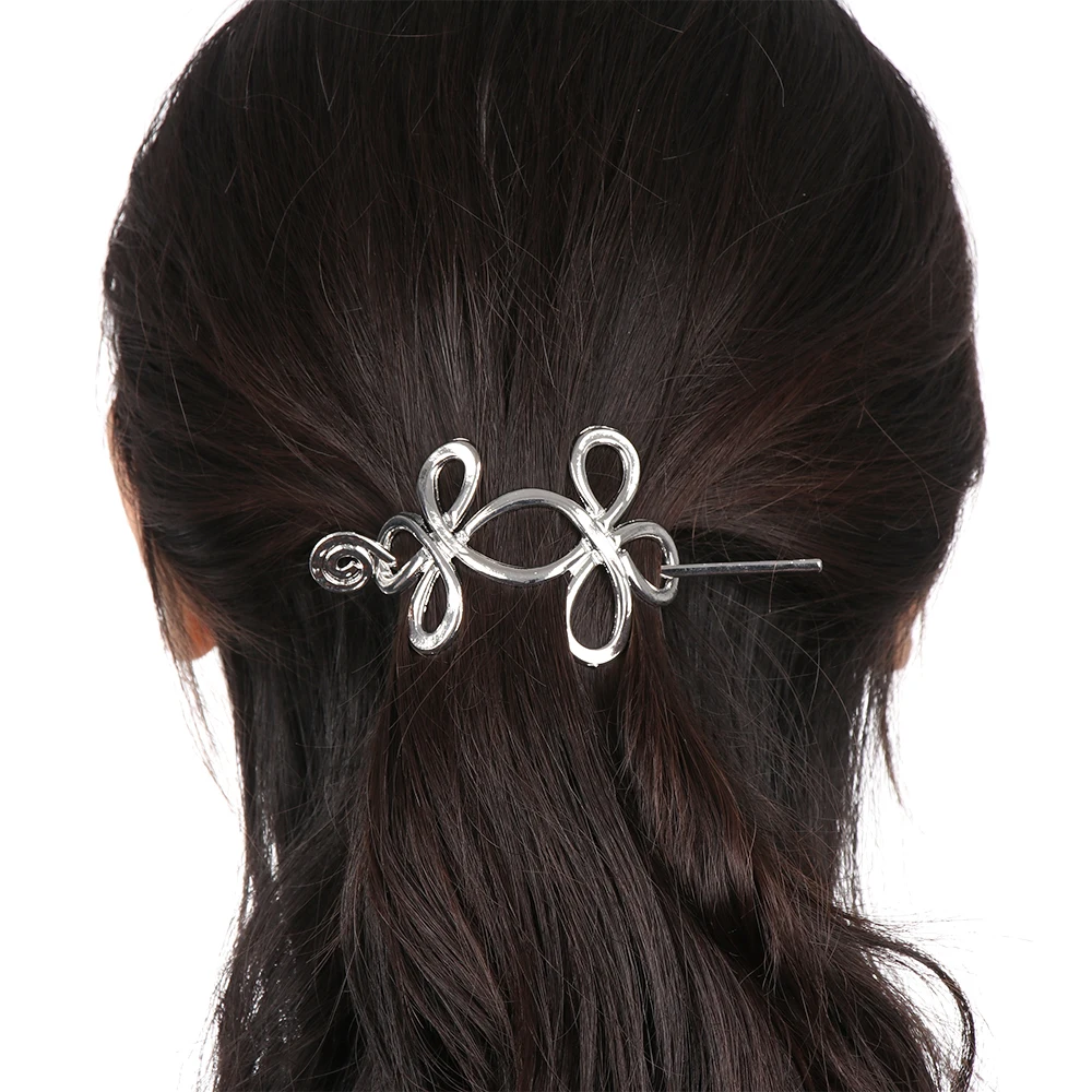 Vintage Celtics Knots Thistle and Thorns Hairpins Antique Silver Metal Stick Slide Hair Clips Women Accessories Jewelry | Красота и