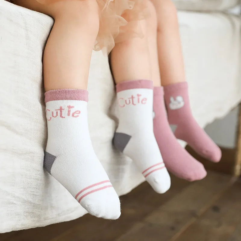 

Baby Lotus 5pairs/lot 2020 Autumn new cotton soft warm toddler boys socks kids cartoon school socks loose baby girl winter sock