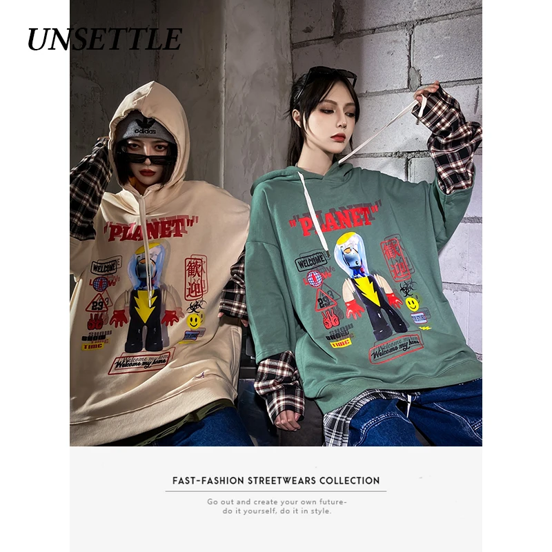 Худи в стиле Харадзюку для мужчин и женщин худи с графическим принтом хип хоп